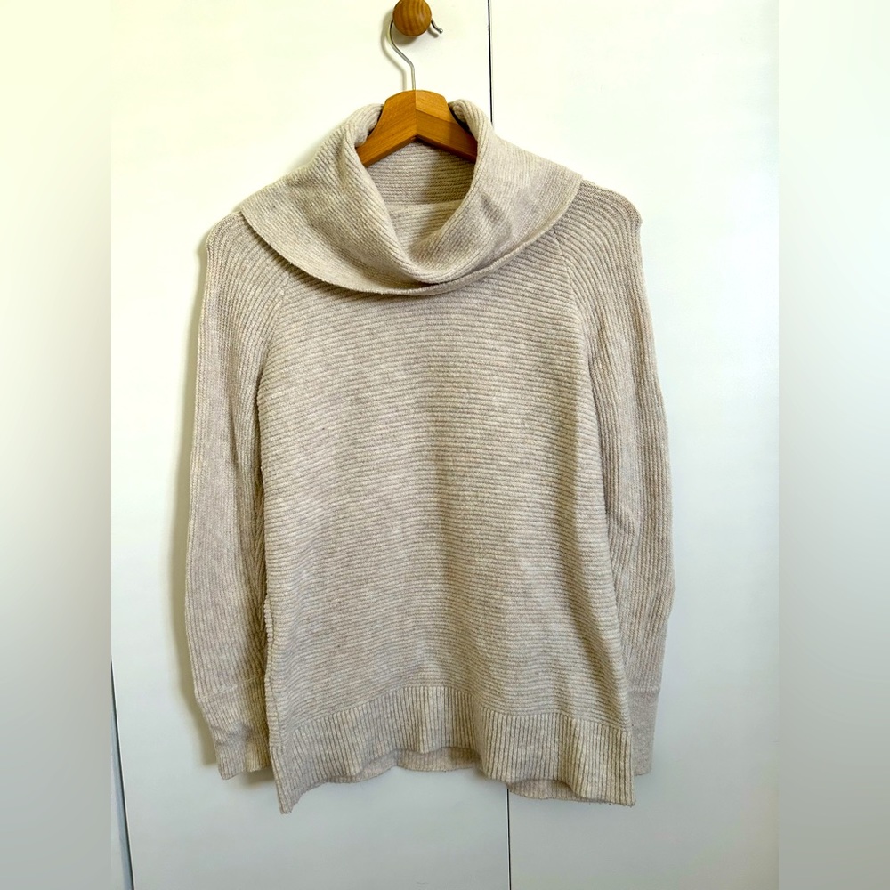 Loft beige/Oatmeal cowl neck turtle neck sweater.